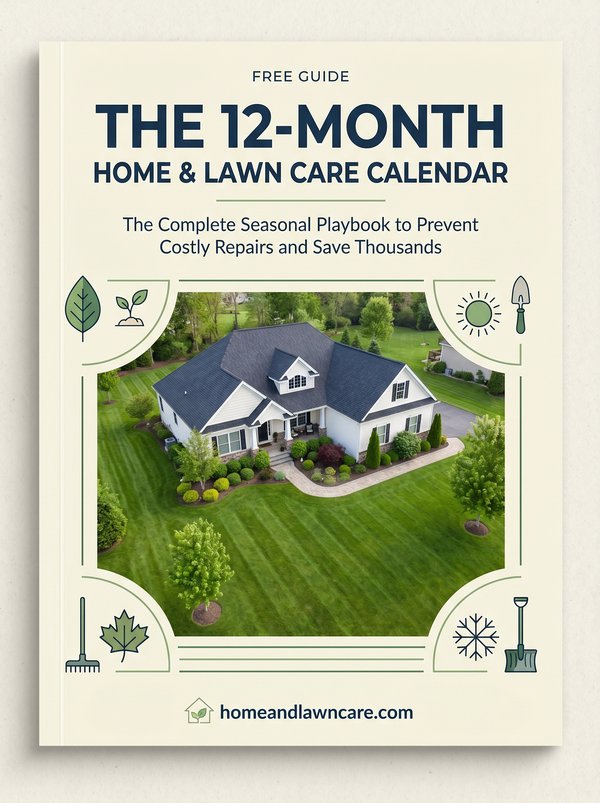 The 12-Month Home & Lawn Care Calendar — free ebook cover