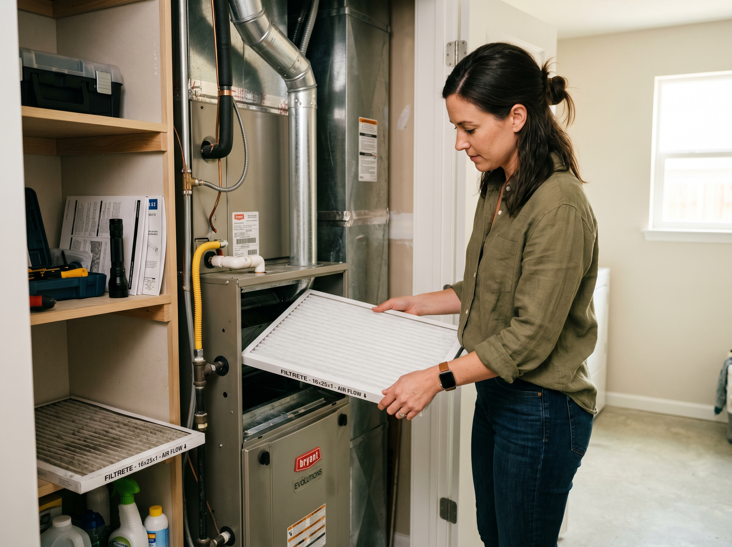 Homeowner servicing HVAC